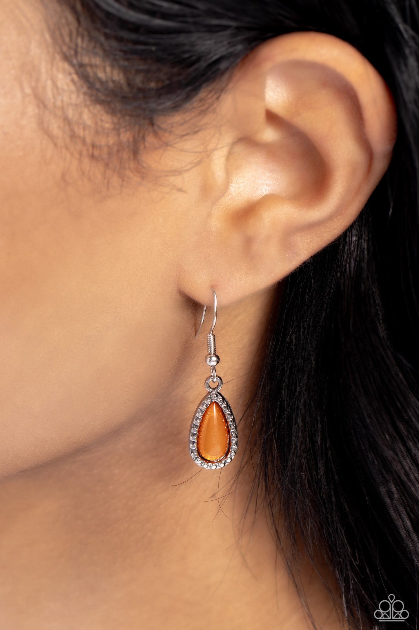 Exceptionally Ethereal - Orange Teardrop Beaded Paparazzi Necklace & matching earrings