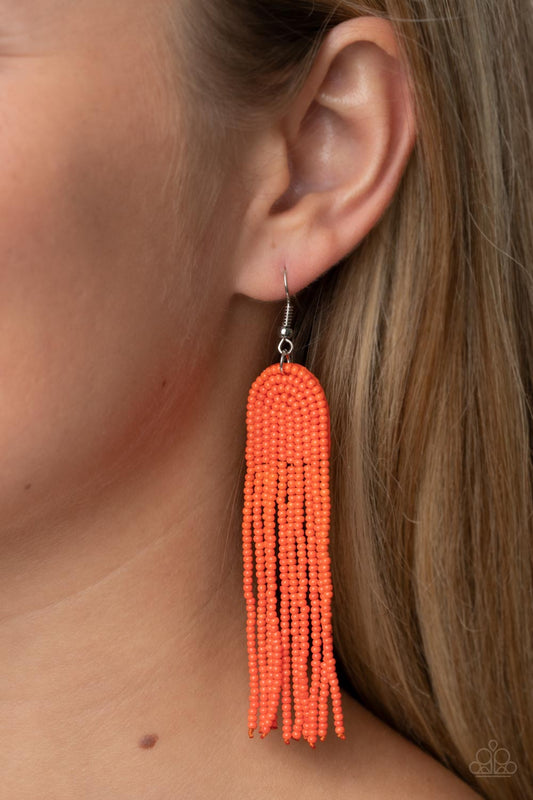 Right as RAINBOW - Orange Seed Bead Rainbow Arch Paparazzi Earrings