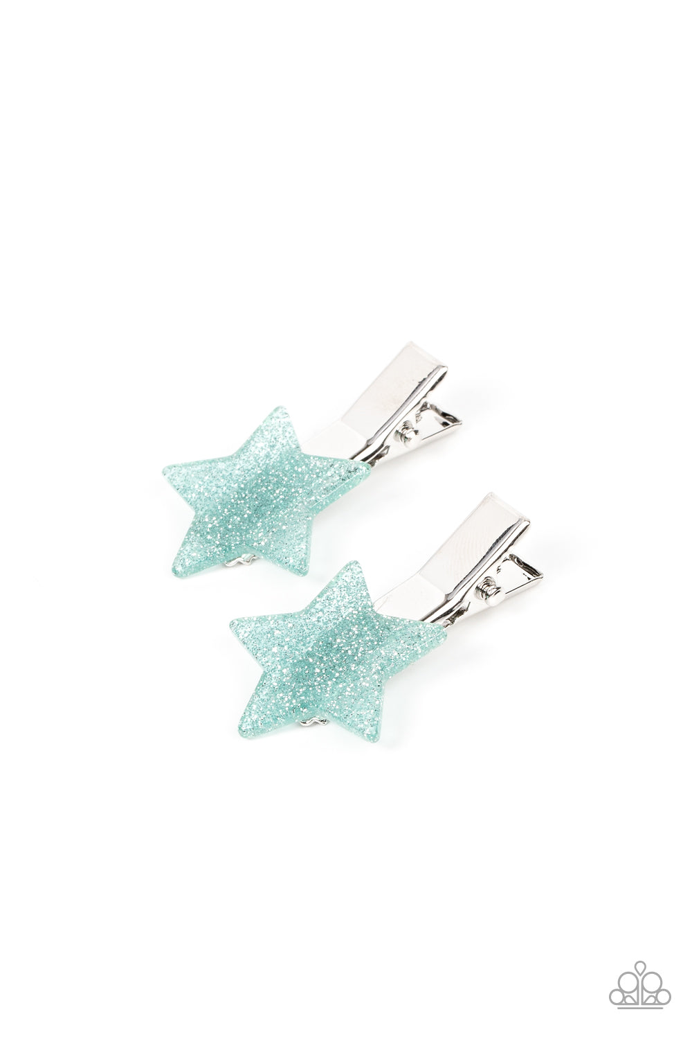 Sparkly Star Chart - Blue Glitter Star Paparazzi Hair Clips