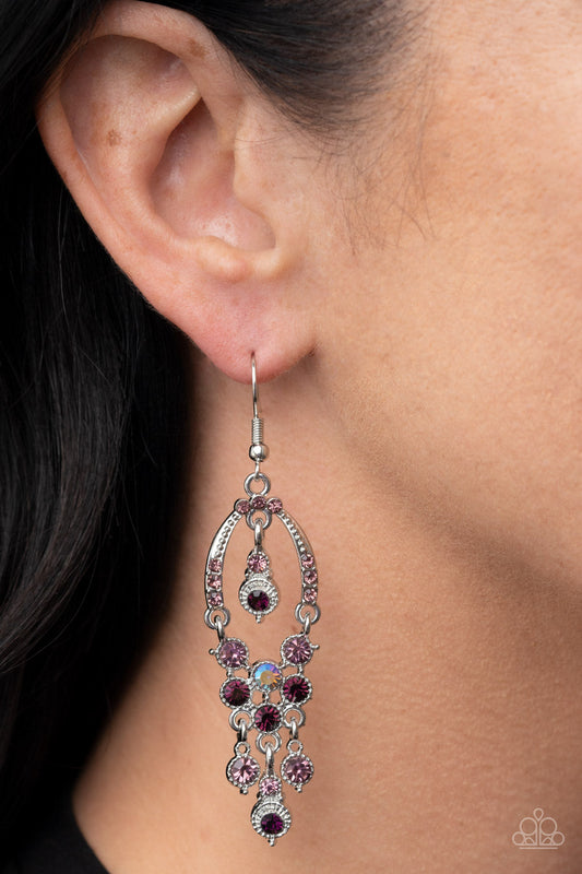 Sophisticated Starlet - Purple Rhinestone Encrusted Paparazzi Earrings