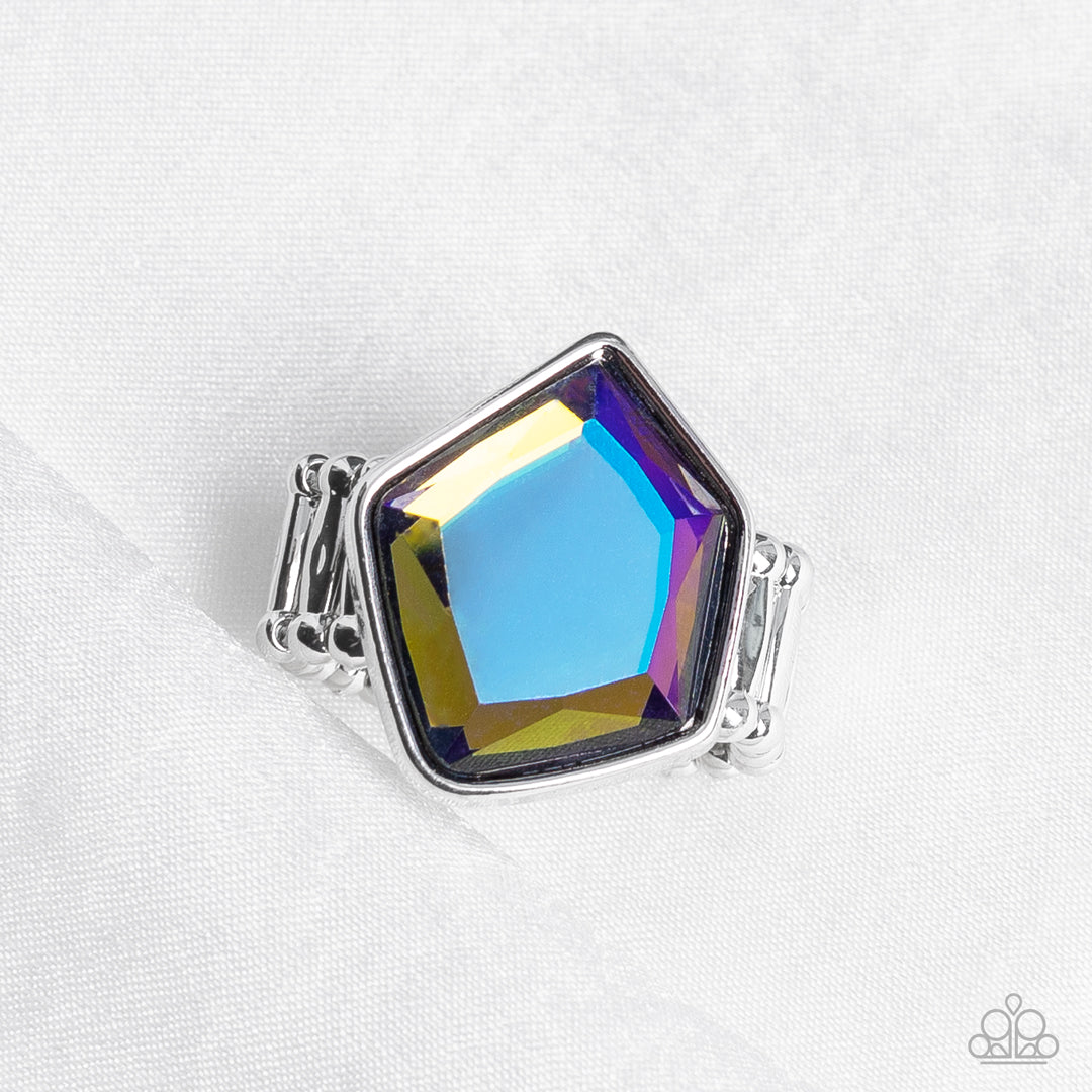 Abstract Escapade - Multi Purple UV Faceted Gem Paparazzi Ring