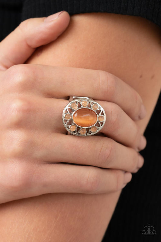 Sunny Solstice - Orange Cat's Eye Stone Paparazzi Ring