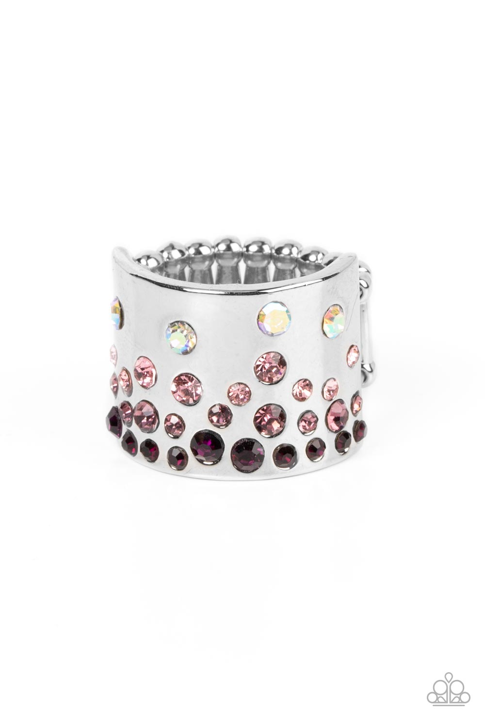 Sizzling Sultry - Purple & Iridescent Rhinestone Ombre Paparazzi Ring