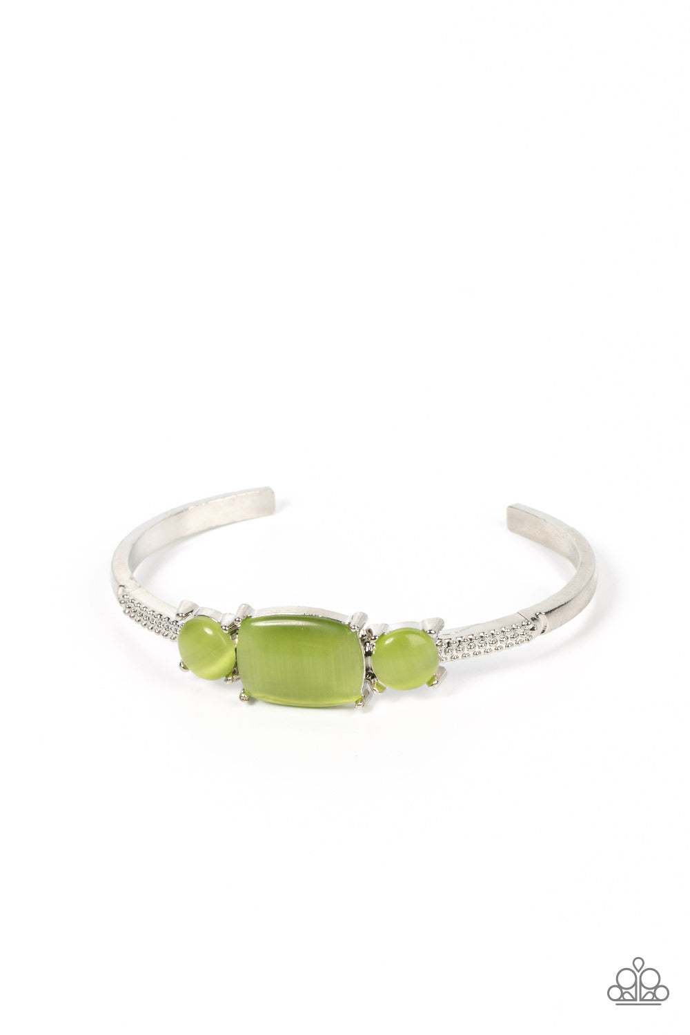 Tranquil Treasure - Green Cat's Eye Stone Paparazzi Cuff Bracelet