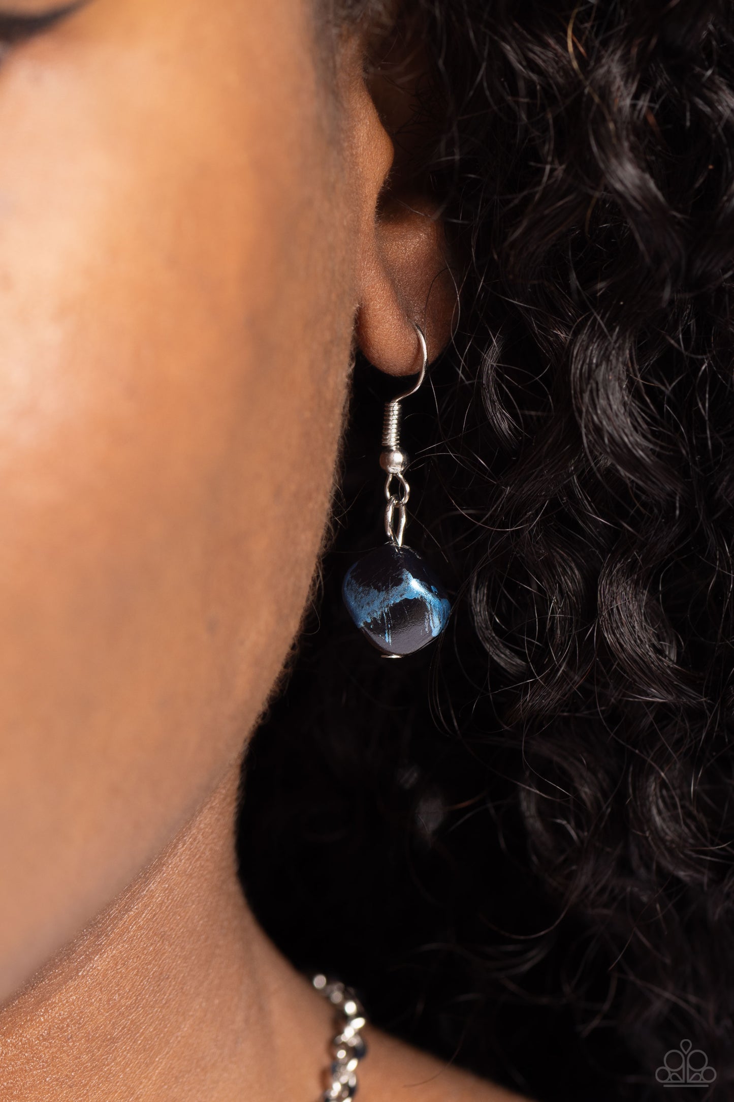 Caribbean Charisma - Blue Iridescent Rock Accents Paparazzi Necklace & matching earrings