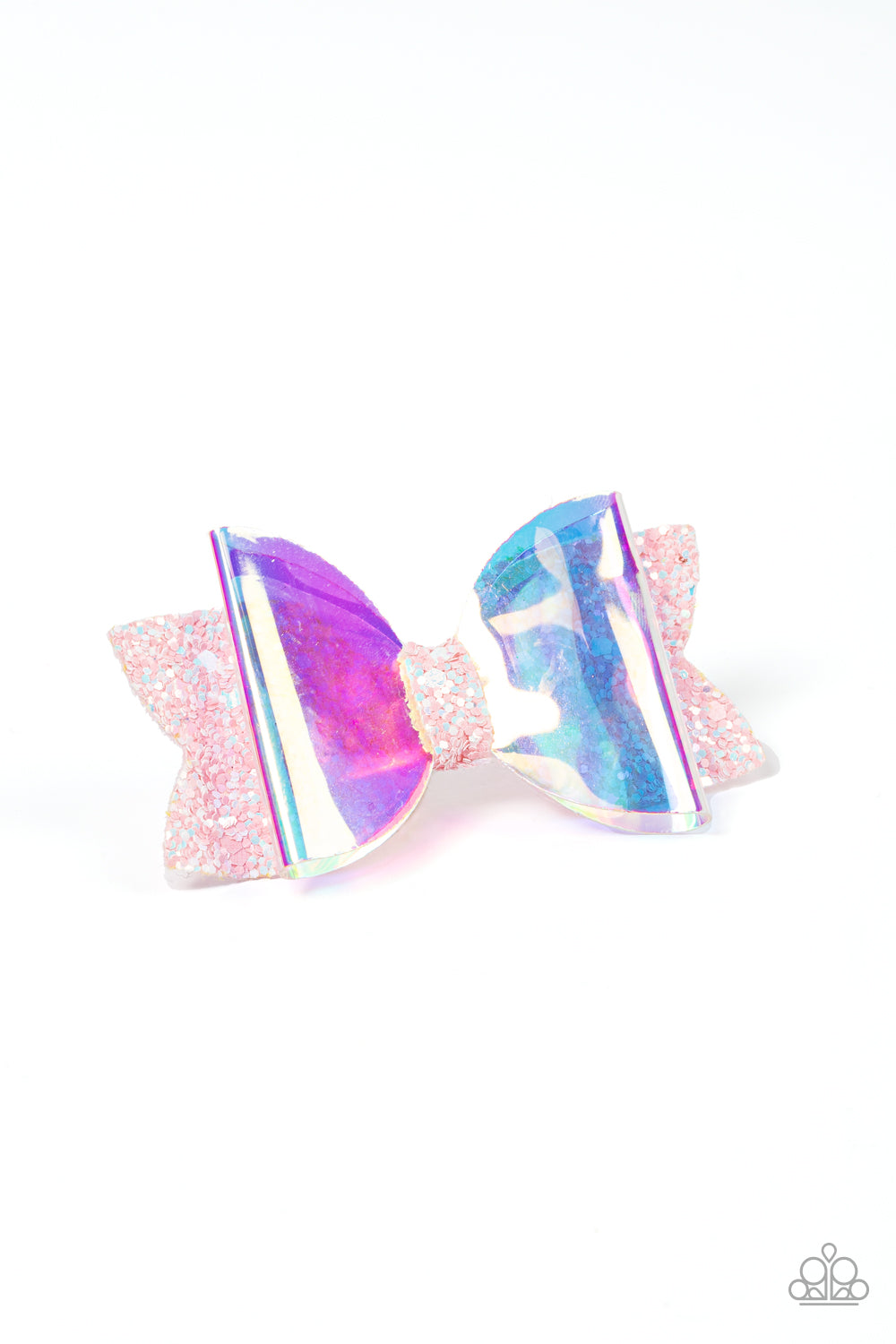 Futuristic Favorite - Pink Iridescent & Pink Glitter Paparazzi Hair Clip