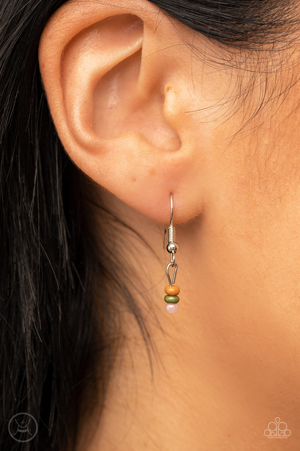 Bountifully Beaded - Multi Seed Beads/Dainty Silver Chain Paparazzi Necklace & matching earrings