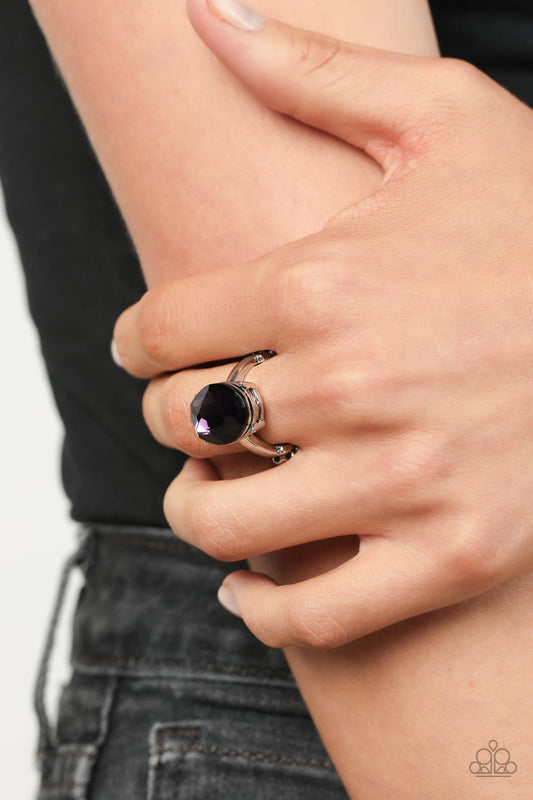 Updated Dazzle - Purple Faceted Gem Paparazzi Ring