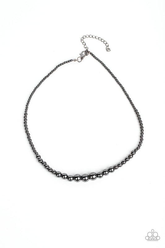 Beg, Borrow, or STEEL - Gunmetal Beaded Paparazzi Men's Necklace