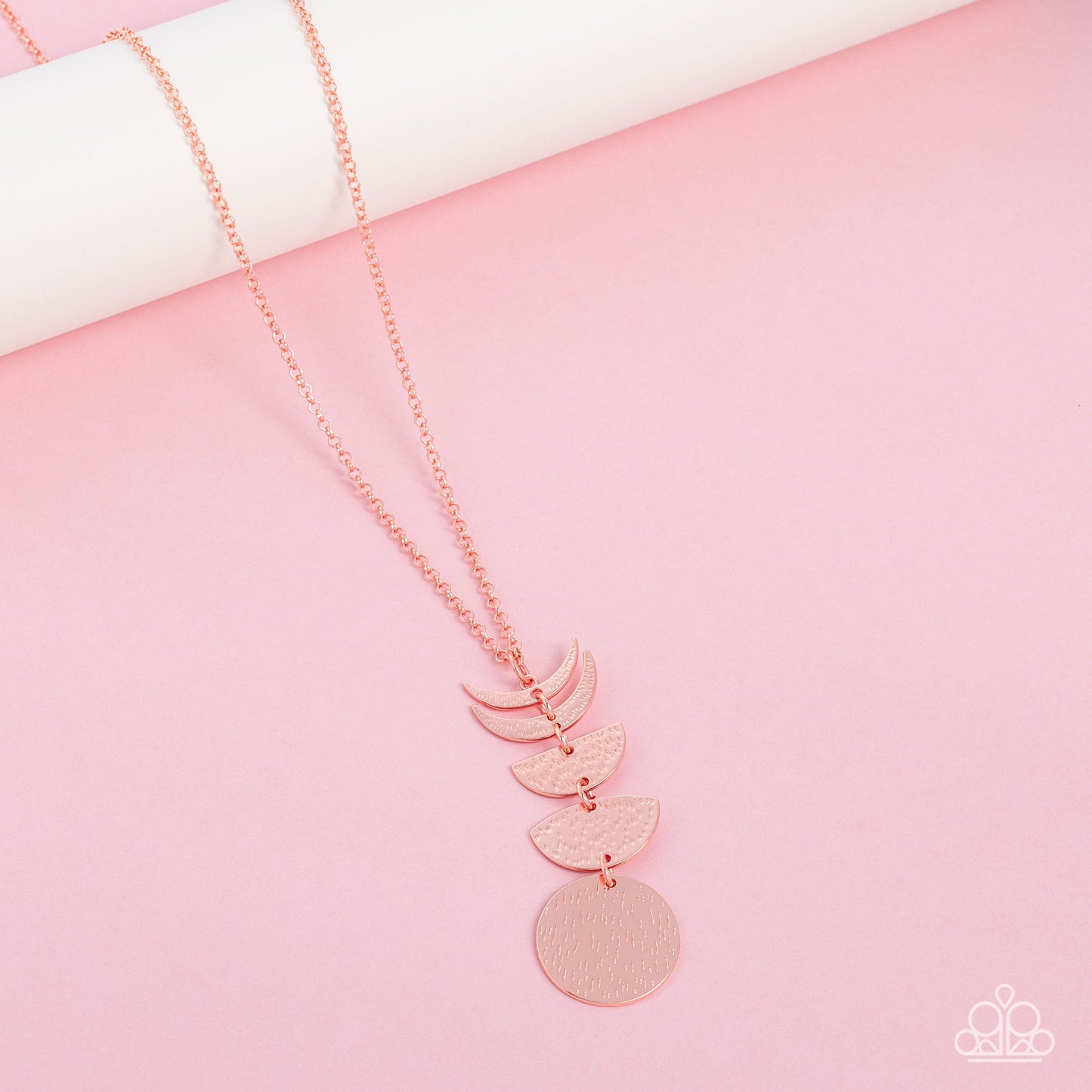 Phase Out - Copper Moon Phase Pendant Paparazzi Necklace & matching earrings