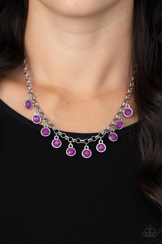 Moonbeam Magic - Purple Milky Beaded Paparazzi Necklace & matching earrings