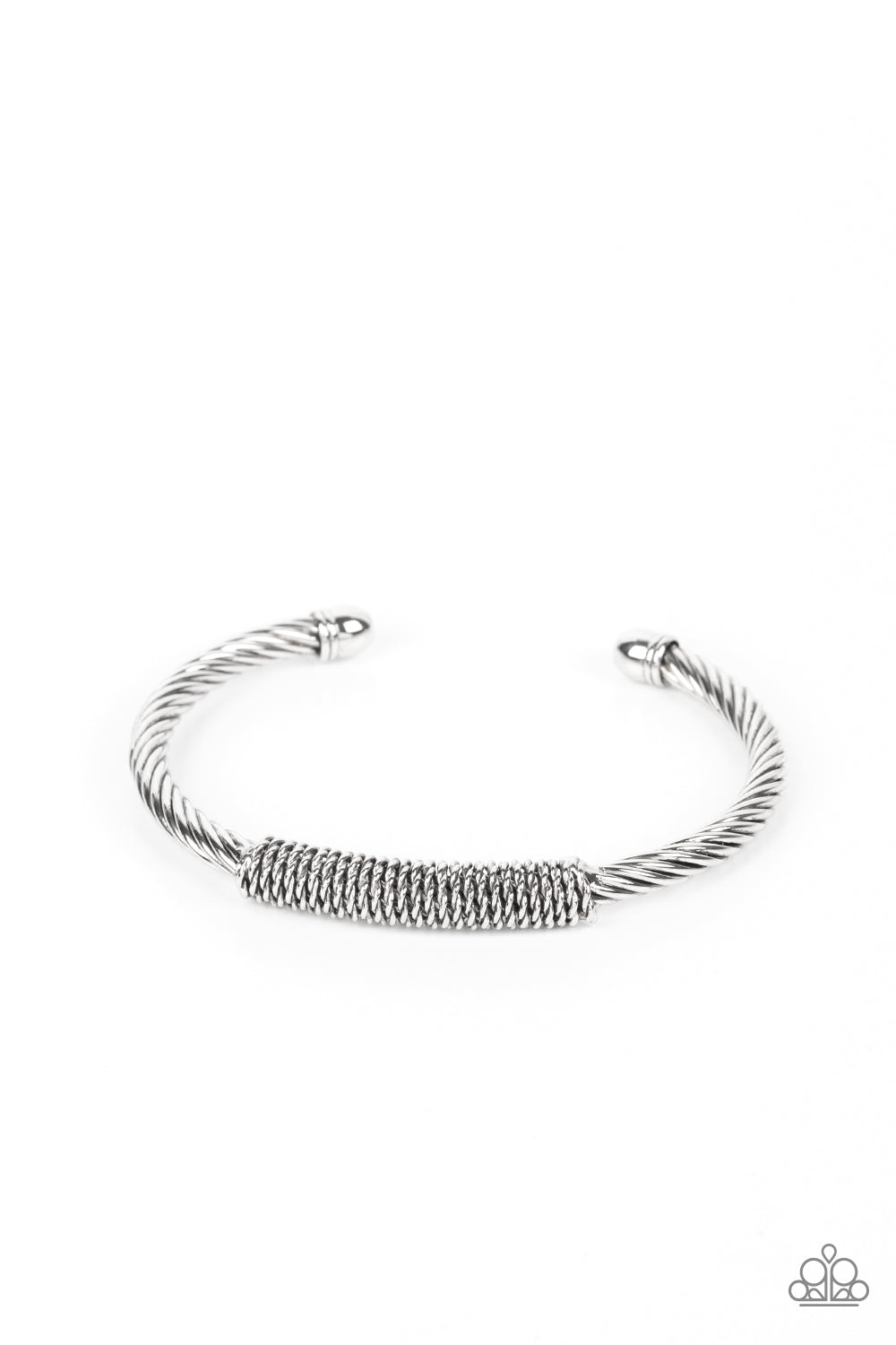 CABLE-Minded - Silver Twisted Wire Men's Paparazzi Bracelet