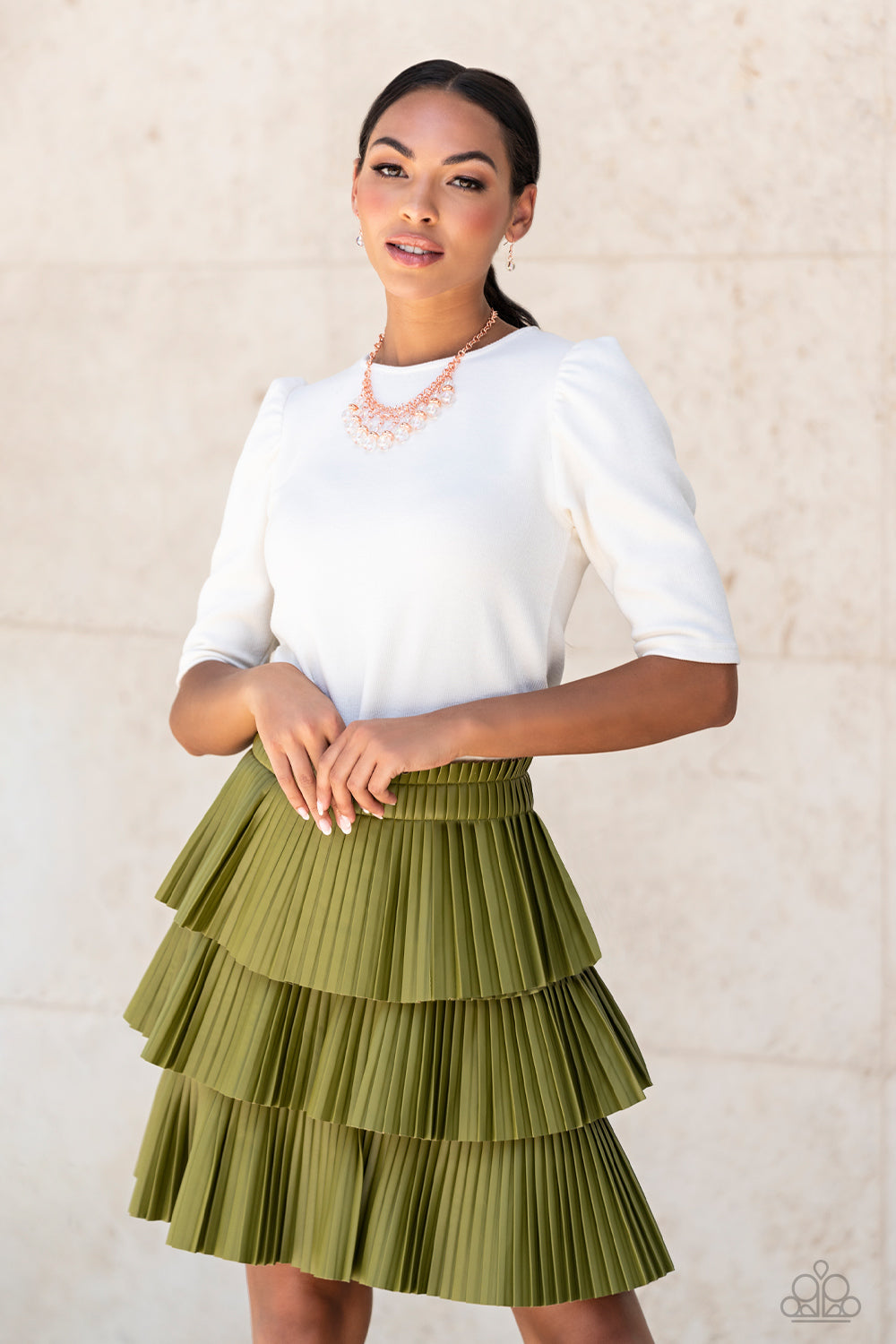 Deep Space Diva - Copper Discs & Iridescent Beaded Paparazzi Necklace & matching earrings