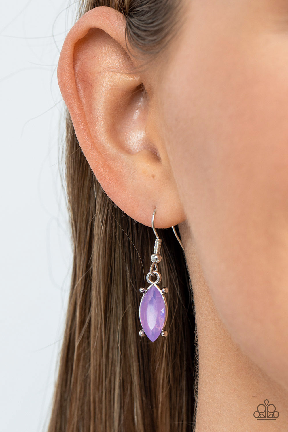 Ethereal Efflorescence - Purple Opaque Gem Floral Centerpiece Paparazzi Necklace & matching earrings