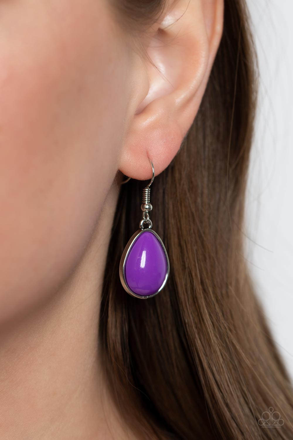Ethereal Exaggerations - Purple Teardrop Beads/Iridescent Rhinestones Paparazzi Necklace & matching earrings