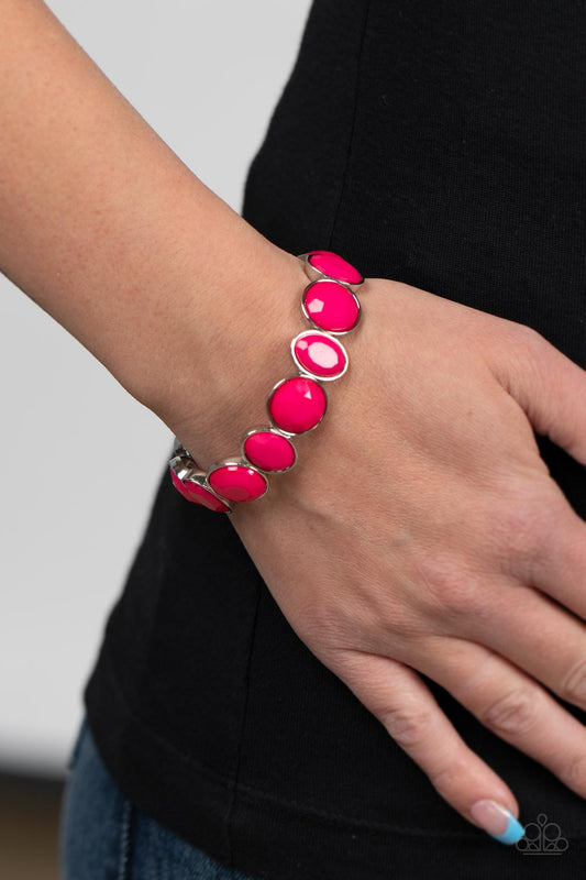 Whimsical Glow - Pink Round & Oval Beaded Paparazzi Stretch Bracelet