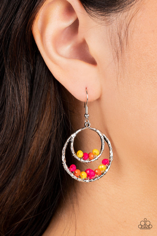 Bustling Beads - Multi Beaded Paparazzi Earrings