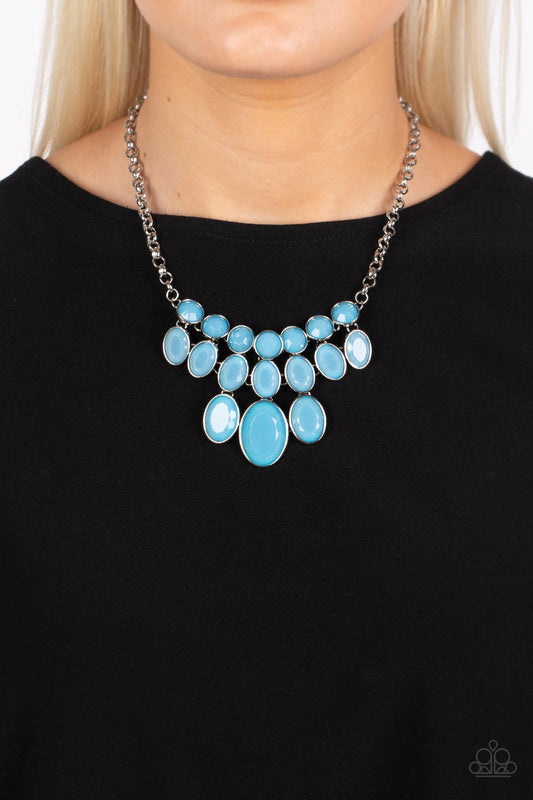 Delectable Daydream - Blue Faceted Bead Paparazzi Necklace & matching earrings