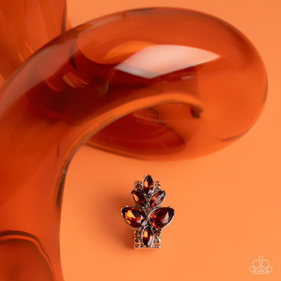 Ice-Cold Couture - Brown Teardrop Gems, Brown Rhinestone Paparazzi Ring