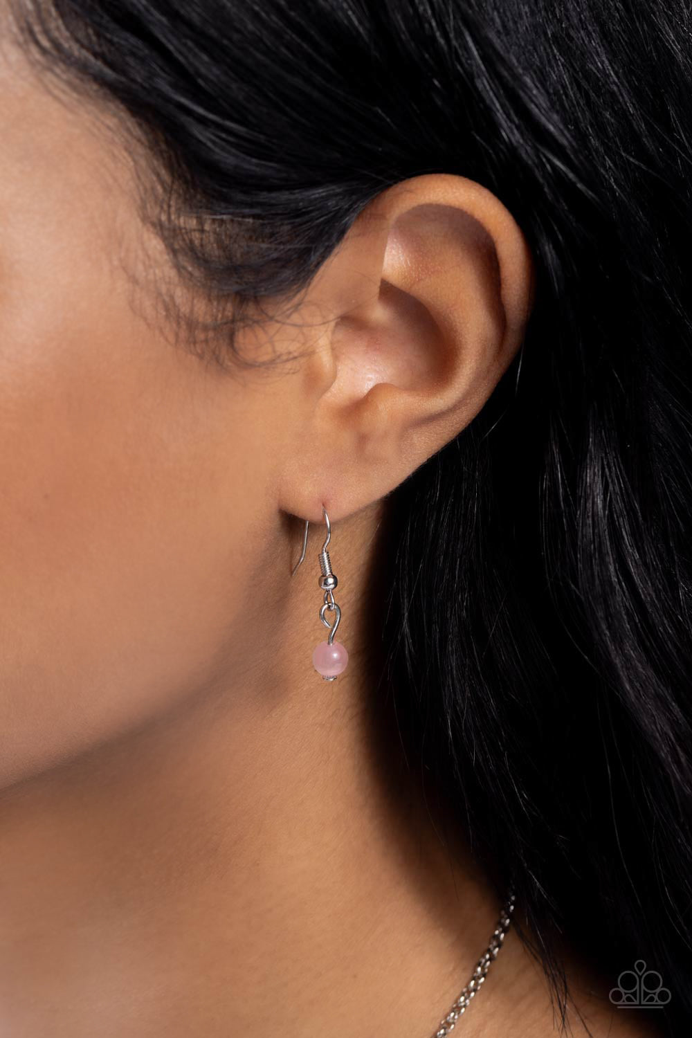 Floral Crowned - Pink Cat's Eye Stones/Opalescent Gems Paparazzi Necklace & matching earrings