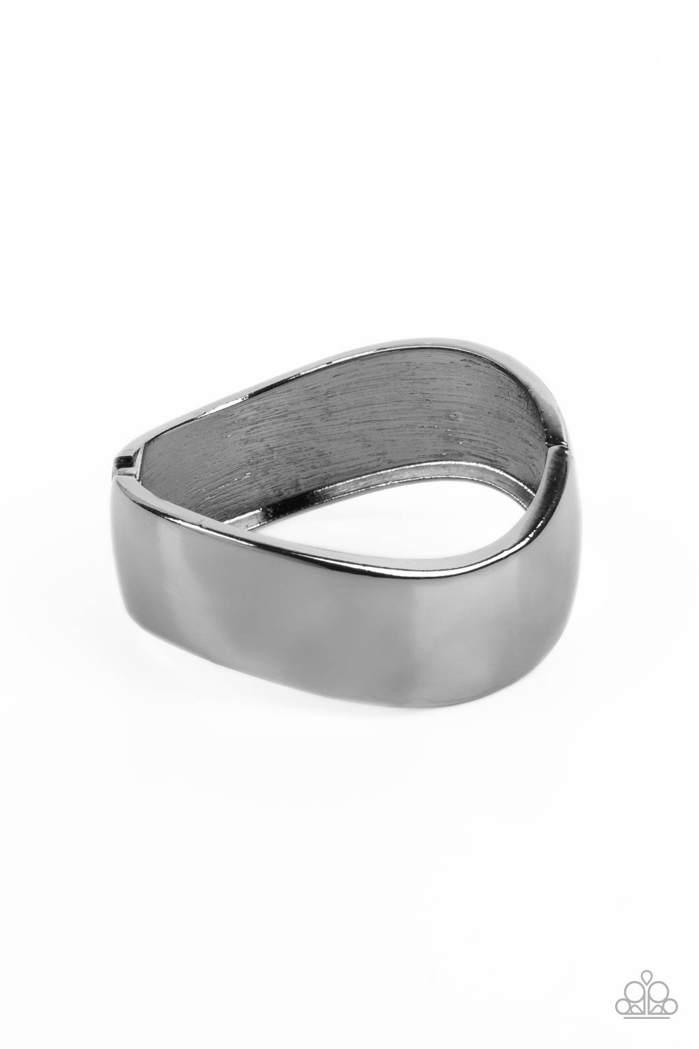 Urban Anchor - Gunmetal Curved Band Paparazzi Hinge Bracelet