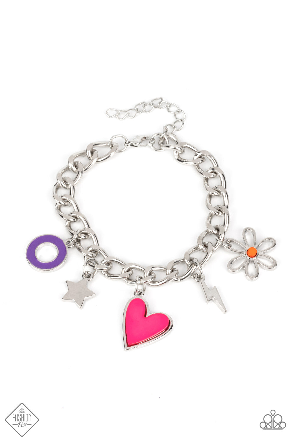 Turn Up the Charm - Multi Colored Charm Paparazzi Adjustable Bracelet