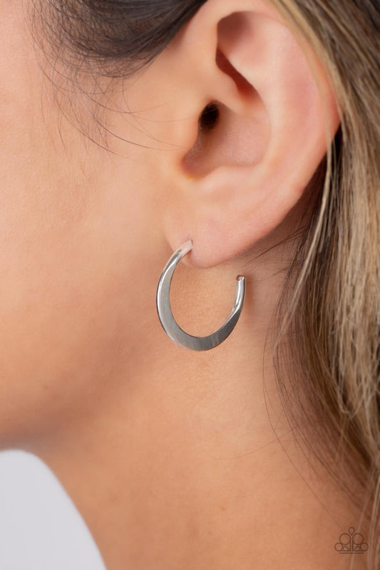 Royal Runway - Silver Simply Hoop Paparazzi Earrings