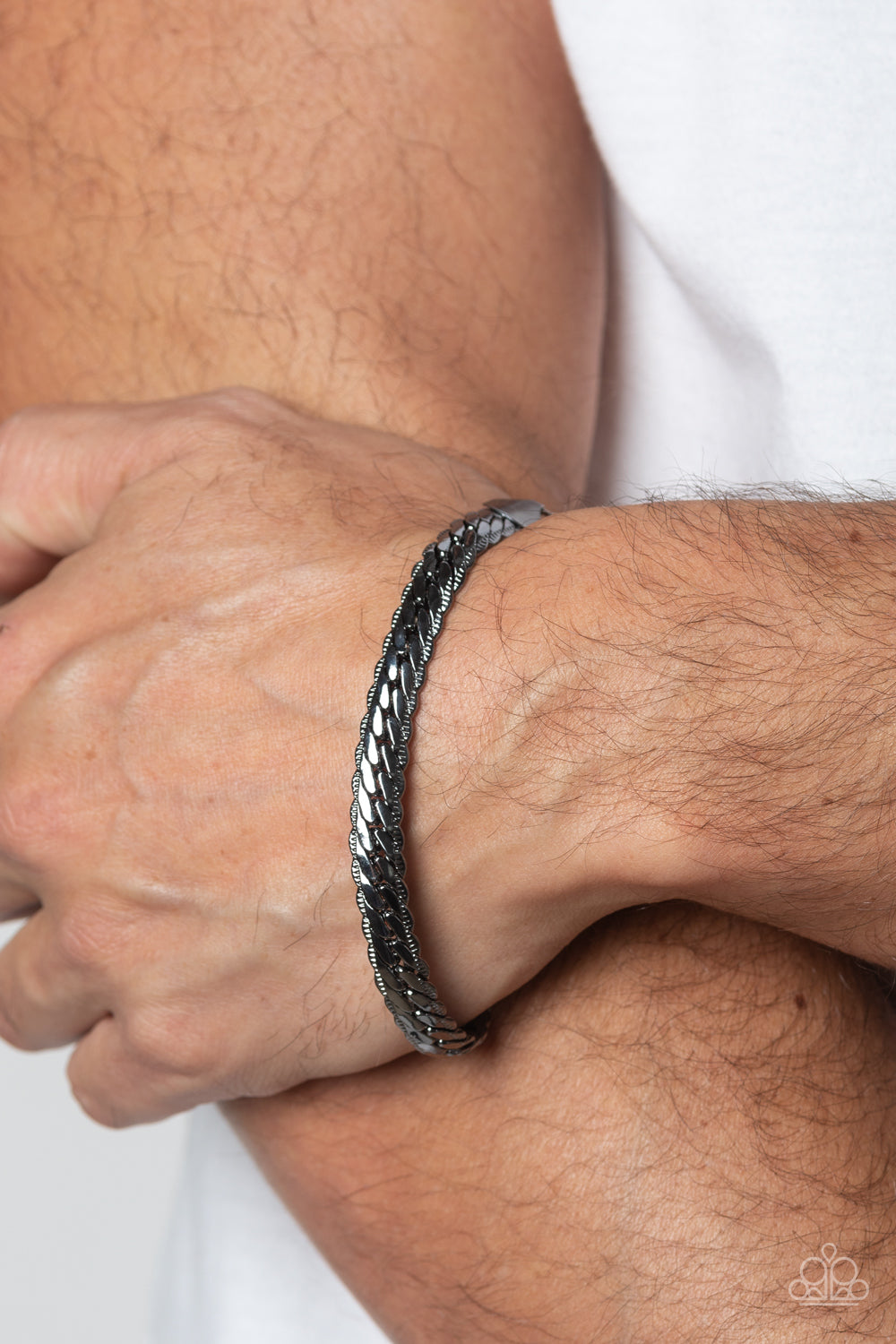 Cargo Couture - Gunmetal Chain Paparazzi Men's Adjustable Bracelet