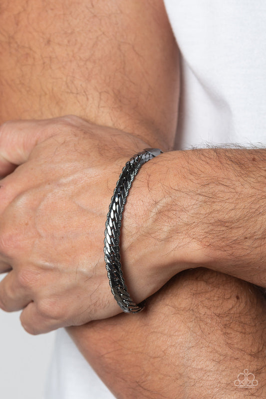 Cargo Couture - Gunmetal Chain Paparazzi Men's Adjustable Bracelet