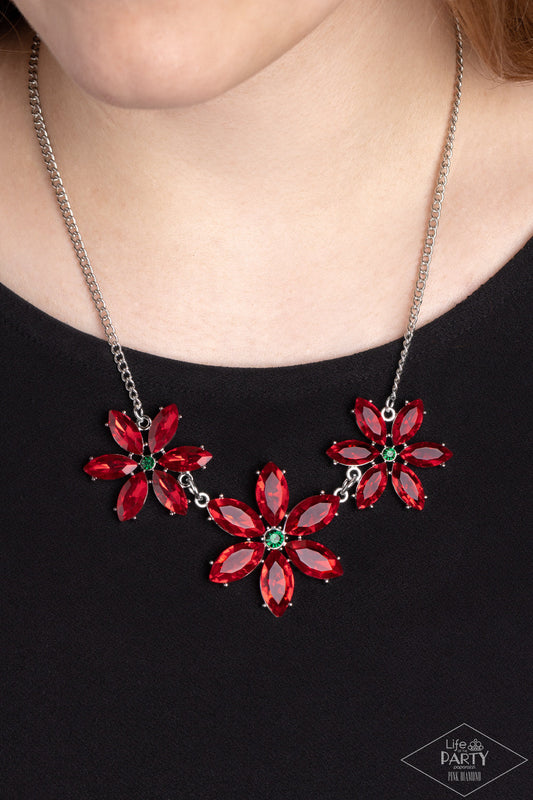 Meadow Muse - Multi Rhinestone Flower Paparazzi Necklace & matching earrings