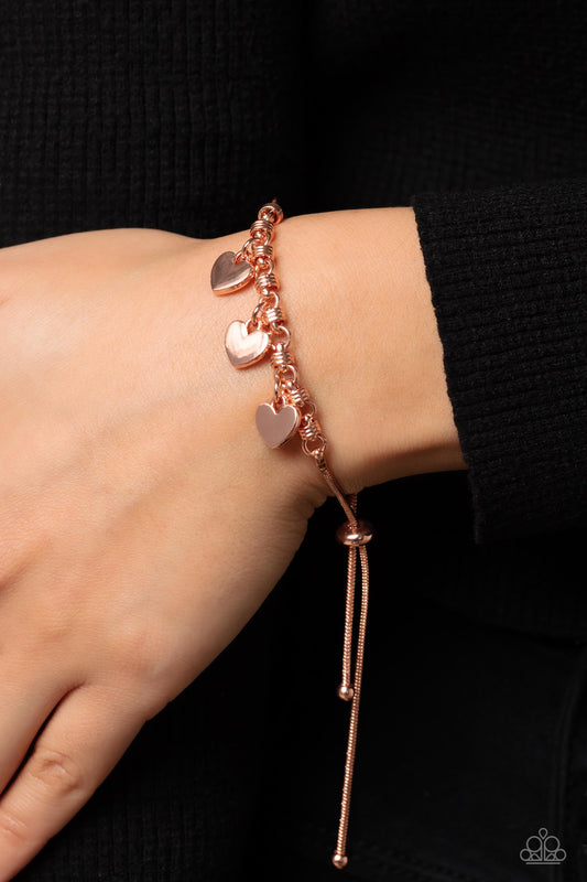 Romance Tale - Copper Hearts & Copper Snake Chain Paparazzi Urban Bracelet