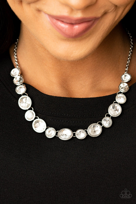 Girls Gotta Glow - White Oval and Round Rhinestone Necklace & matching earrings - Life of the Party November 2020 Necklace