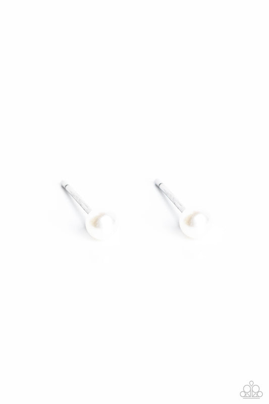 Dainty Details - White Dainty Pearl Paparazzi Post Earrings