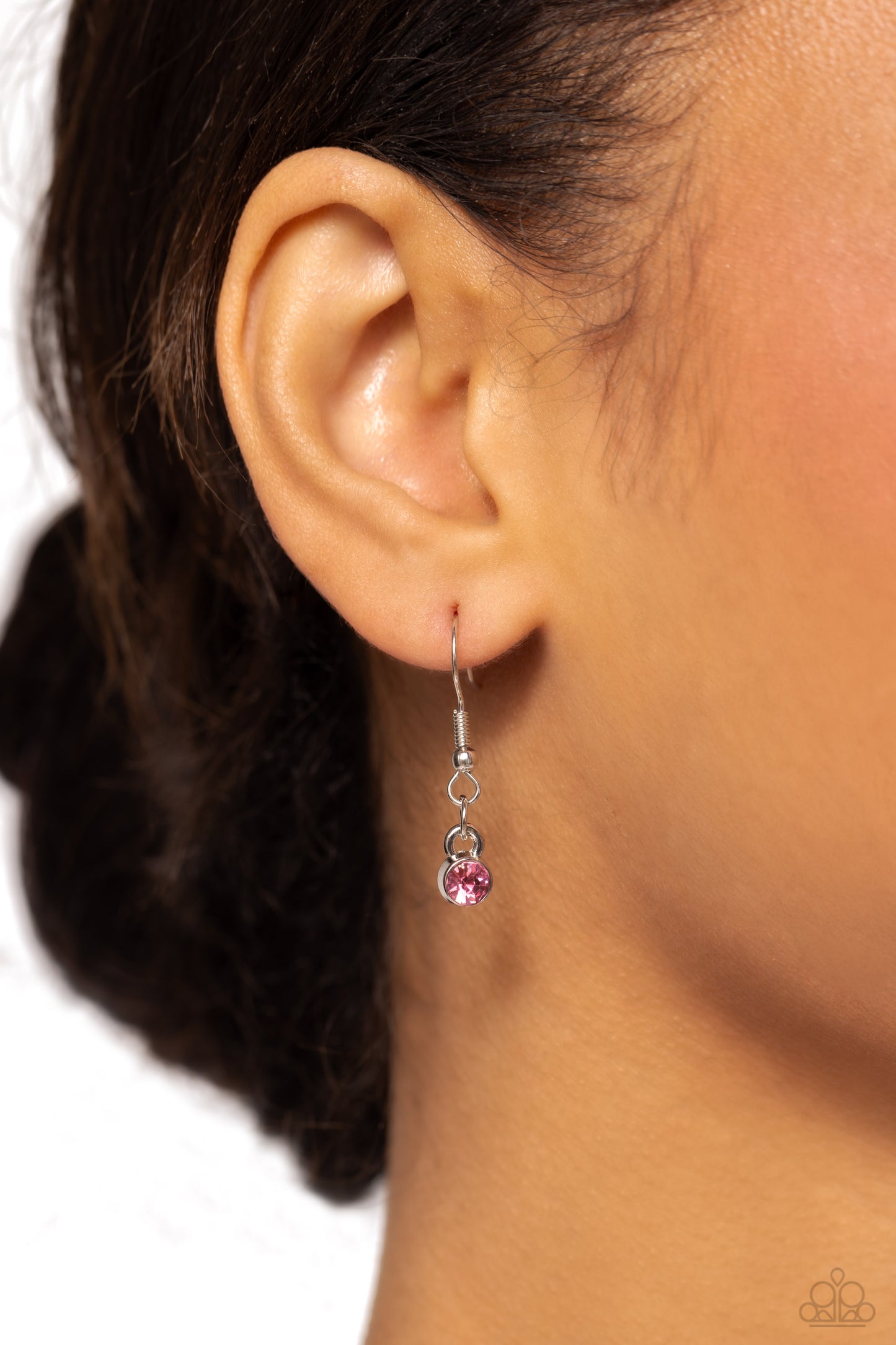 RING It Back - Pink/Light Pink Rhinestone Oversized Pendant Paparazzi Necklace & matching earrings