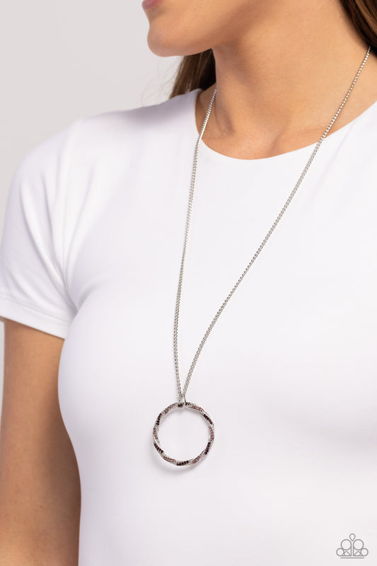 RING It Back - Purple Rhinestone Oversized Loop Pendant Paparazzi Necklace & matching earrings