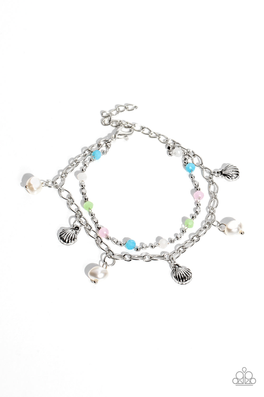 Sunrise Session - Multi Color Beads, Baroque Pearls, & Sea Shell Paparazzi Adjustable Bracelet