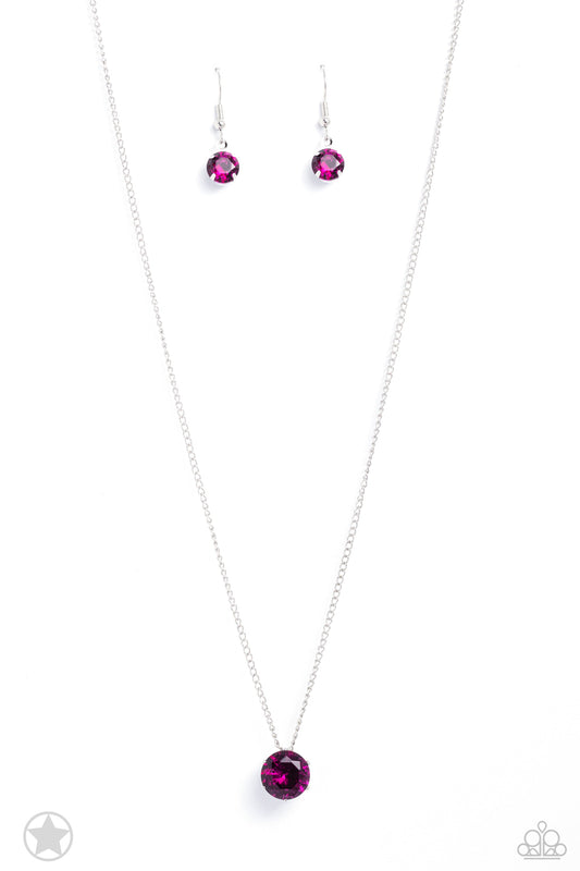 What a Gem - Pink Rhinestone Pendant Paparazzi Necklace & matching earrings