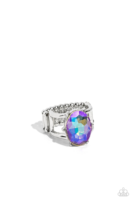 Prismatically Pronged - Multi UV Gem/Silver Fittings Paparazzi Ring