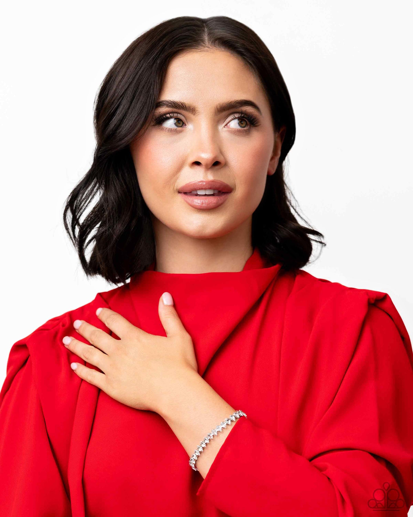 Marquise Masterpiece - White Crystal- Like Marquise Cut Gems Paparazzi Adjustable Bracelet