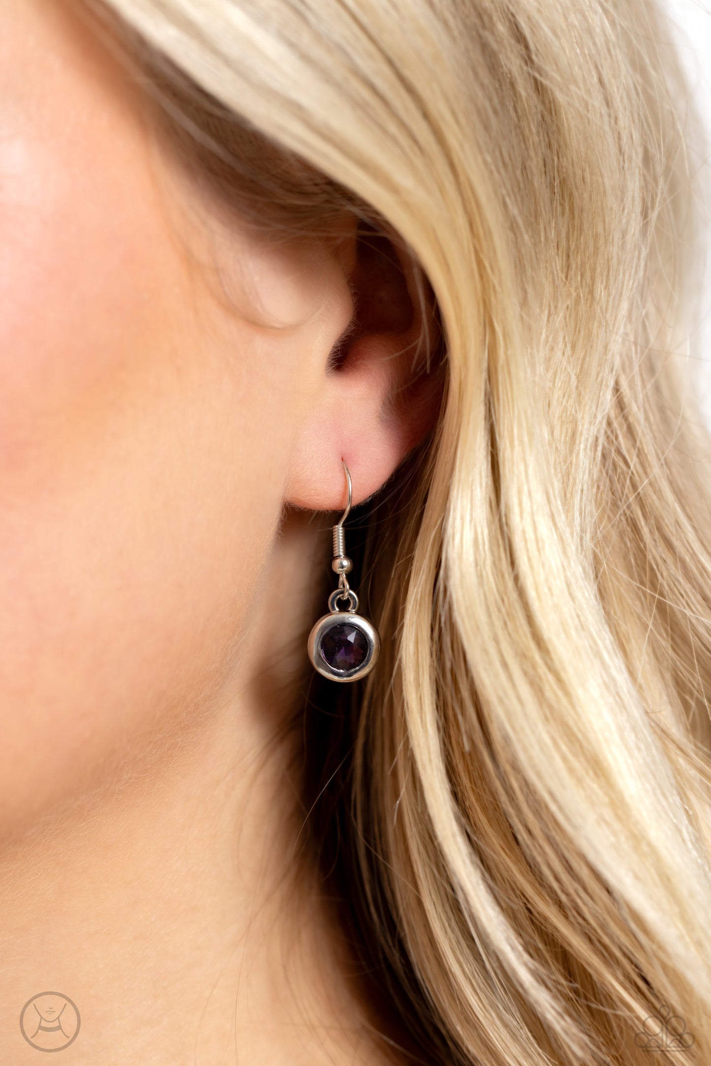 Abstract Admirer - Purple Shaped Gems Paparazzi Necklace & matching earrings