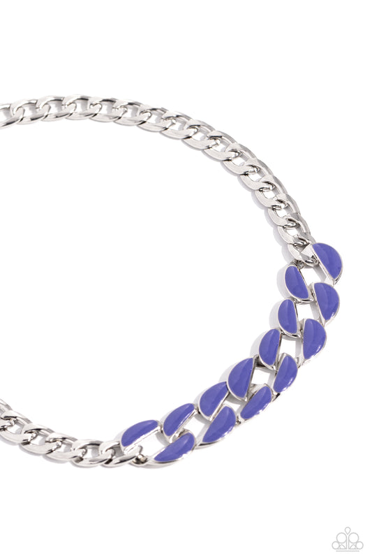 CURB Craze - Blue Finish/Oversized Curb Chain Paparazzi Necklace & matching earrings