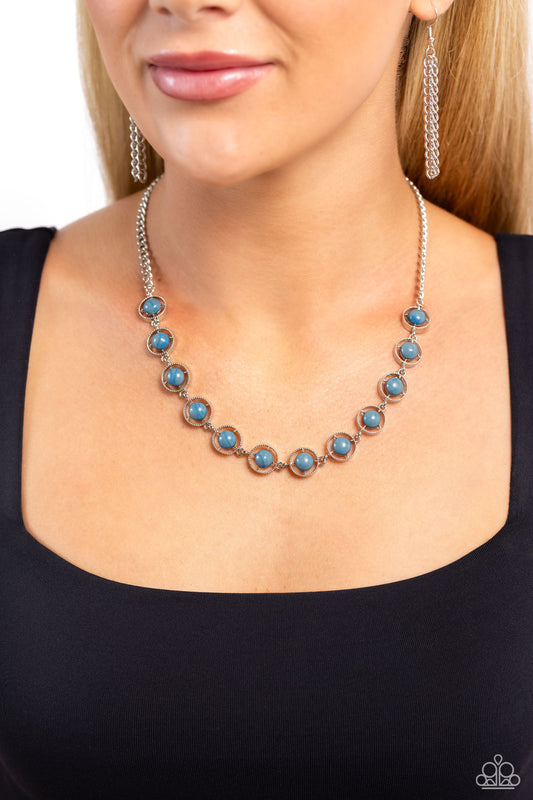 Going Global - Blue Beaded Paparazzi Necklace & matching earrings