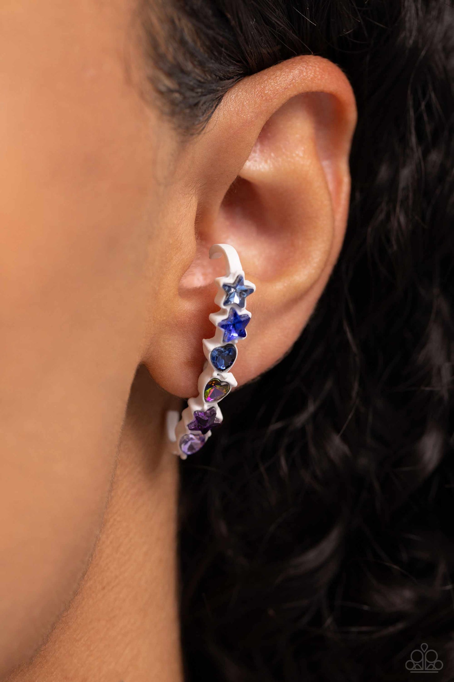 In Good Shape - Blue Multicolored Shaped Gems Paparazzi Earrings
