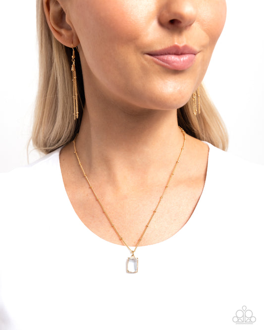 Suave Simplicity - Blue Transparent Gem Pendant Paparazzi Necklace & matching earrings