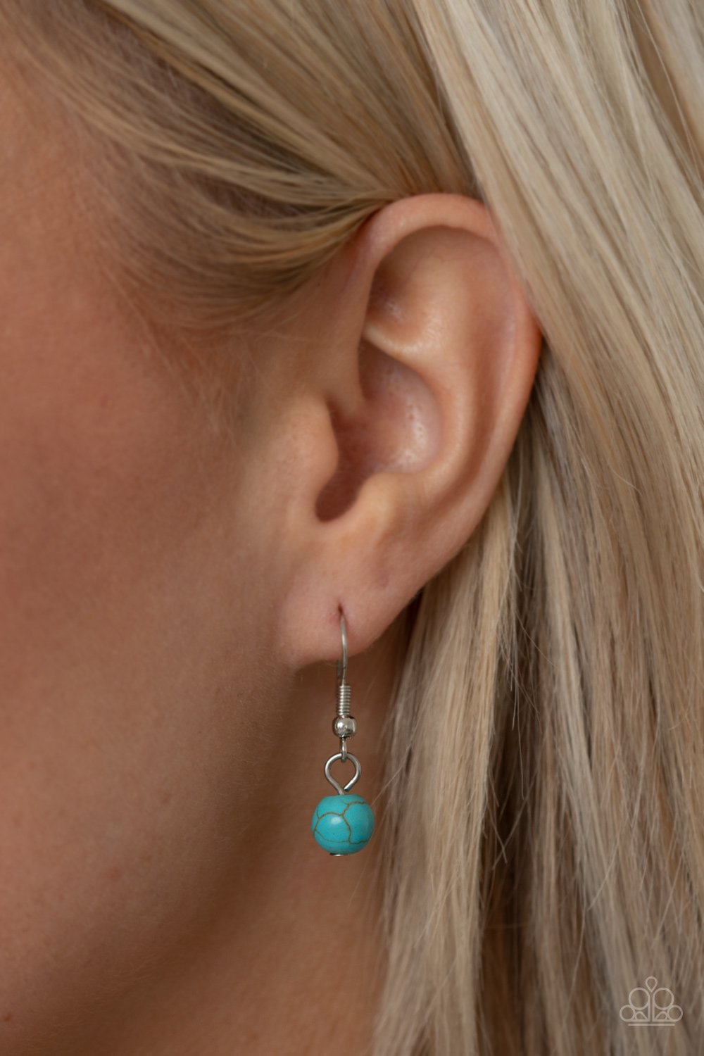 Adobe Adornment - Blue/Turquoise Stone Pendant Paparazzi Necklace & matching earrings