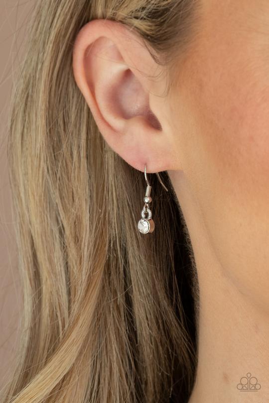 Bride-to-BEAM - White Rhinestone Paparazzi Necklace & matching earrings