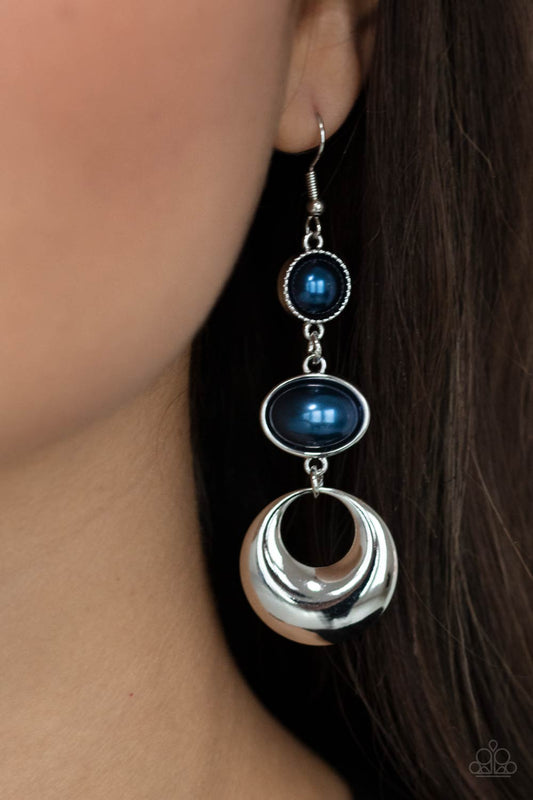 Bubbling to the Surface - Blue Pearl Paparazzi Earrings