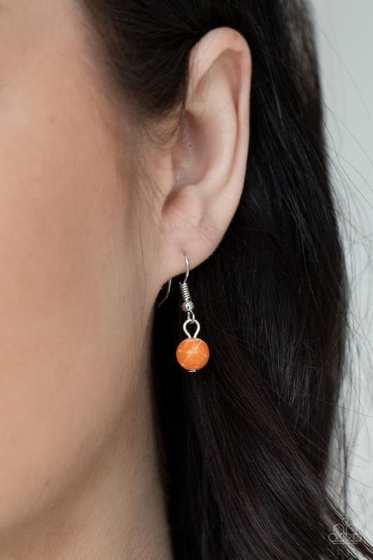 Canyon Oasis - Orange Stone Earthy Pendant Paparazzi Necklace & matching earrings