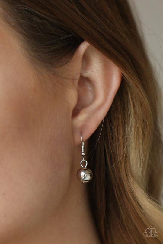 Extra Exhilarating - Silver Beaded Paparazzi Necklace & matching earrings