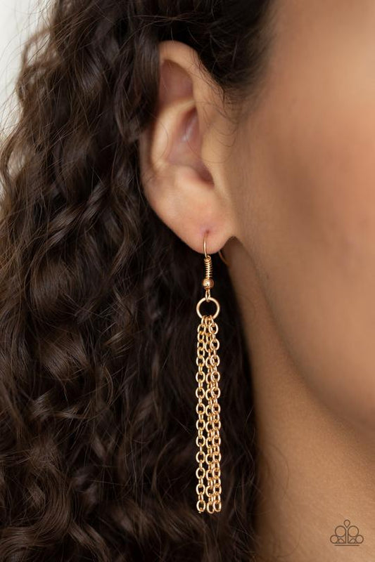 Optical Illusion - Gold/Turquoise Stone Paparazzi Necklace & matching earrings